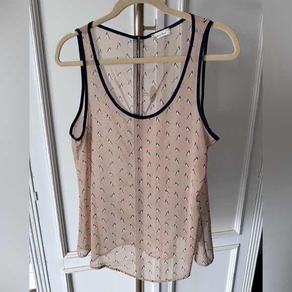 Honey Punch Tan Patterned Tank Top with Black Trim - Picture 3 of 7